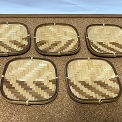 【お値下げ】　竹製茶托　コースター　5枚セット