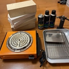 電気コンロ　耐火レンガ　ガスバーナー