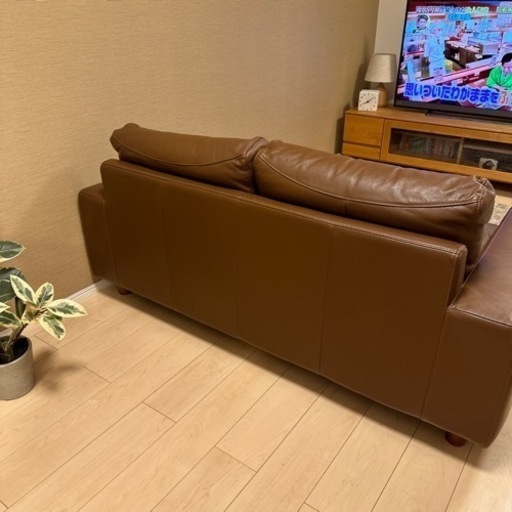 10/12まで　無印良品　2シーター　ダウンフェザー　本革　レザー　ソファー