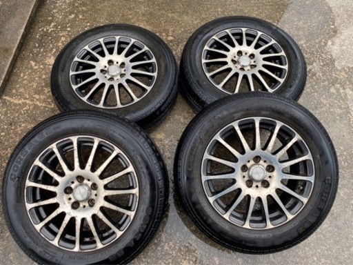 【中古】トヨタ　ウイッシュ等に！社外ホイール普通タイヤセット195/65R15