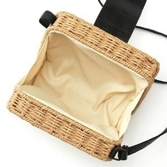 配色スクエアカゴショルダーバッグの画像
