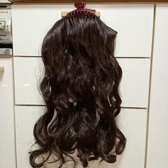 襟足用ウィッグ② ゆるカールウェーブ 黒〜こげ茶