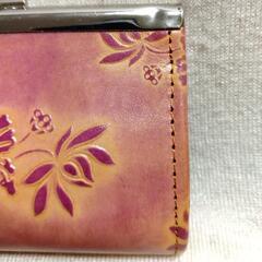 がま口財布（革製）の画像