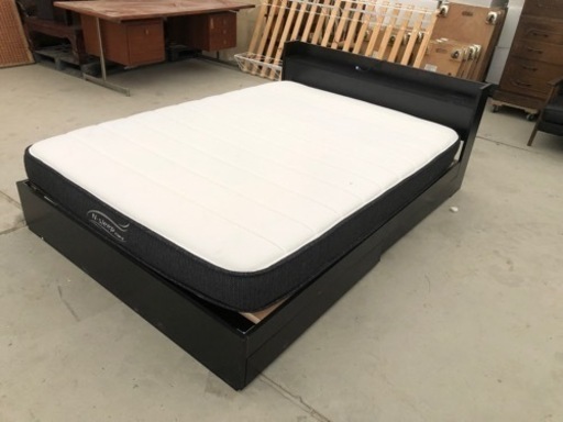 引き出し収納付きダブルベッド　ニトリN-sleep硬めマットレス付き