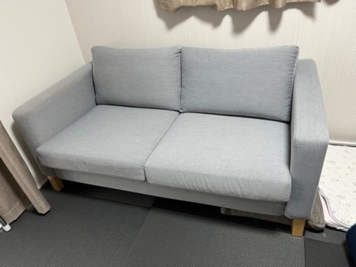 IKEA2人がけソファーカバー(白)付き