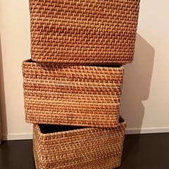 無印　ラタンバスケット　※引き渡し決定しました