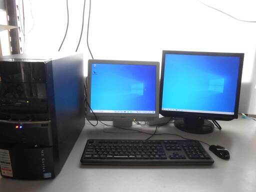 【配送出来ます】すぐ使えます デュアルモニター デスクトップパソコン フルセット （近くなら配送も可能です）