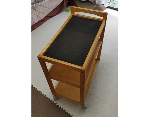 【中古品】木製ワゴンとメタルラック