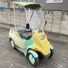 電動スクーター 四輪 バッテリーほぼ未使用 筑水キャニコム おでかけですカー EJ50R ルーフ付の画像