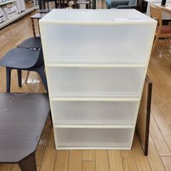 ★ジモティ割あり★  4段衣装ケース クリア H89×D45×W...