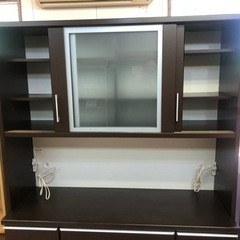 リサイクルサービス八光】幅141㎝ 松田家具 ダークブラウン 2口