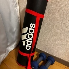 ダンベルとトレーニングマット