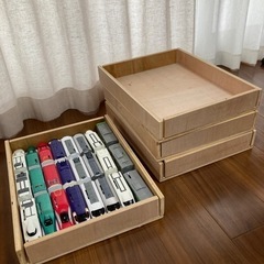 プラレール収納木箱　手作り　4箱