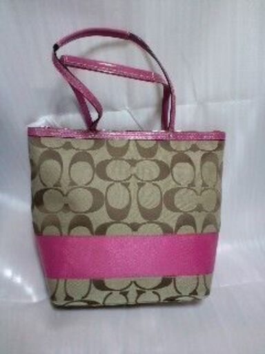 値下げしました。コーチパテントレザーストライプトート