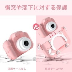 子供用 キッズカメラ トイカメラ1080P HD 動画カメラ 32GBメモリーカード付き2.0インチIPS 画面8倍ズームUSB充電 デュアルレンズ 子供向け録音自撮りカメラデジタルカメラ4歳 5歳 6歳 女の子 子供の日 誕生日プレゼント付きピンクの猫保護ケース日本語説明書付き (ピンク)の画像