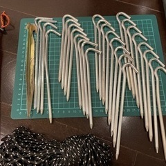 ジュラルミンペグ28本+ガイライン14本+おまけの画像