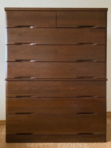 天然杢 チーク材 無垢材 7段 整理 タンス