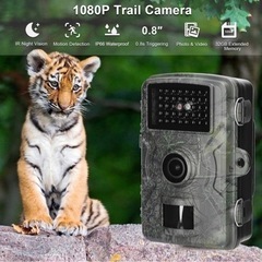 【新品】Hosioe 16MP1080Pポータブル昼夜写真ビデオ撮影トレイルカメラ多機能屋外狩猟動物観察家監視カメラ写真ビデオ撮影IP66防水38赤外線カメラの画像