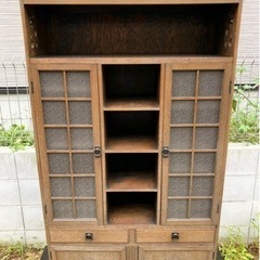 アンティーク 大正家具 調度品 広葉樹無垢材 キャビネット 食器...