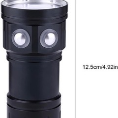 【新品】LEDダイビング懐中電灯 IPX8 水中撮影フィルライト 防水懐中電灯 LED水中ライト 明るさ調整可能 アルミニウム合金材料製 耐摩耗性 頑丈 耐久性 18000lm明るさ 潜水80m可能 120度広いビーム角の画像