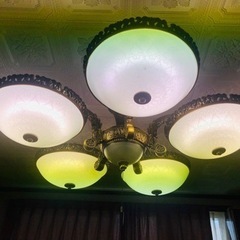 昭和レトロNationalナショナル照明器具シャンデリア5灯 (ゆづき