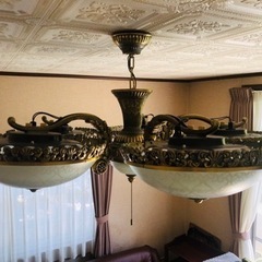 昭和レトロNationalナショナル照明器具シャンデリア5灯 (ゆづき