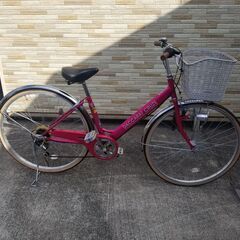 中古自転車 27インチ6段変速 シティサイクル 軽整備済み 防犯...