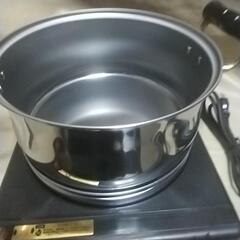 電気保温加熱プレート＆両手鍋22cm新品未使用品お話中です。の画像