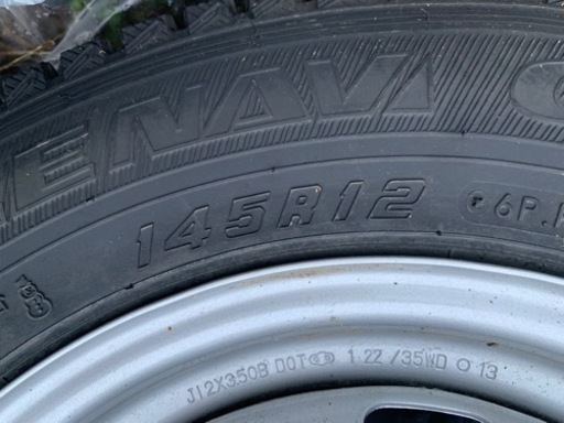 ★バリ山 令和5年1月〜3月のみ使用 軽トラ 145R12 ホイール&スタッドレス