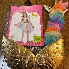 子ども用ハロウィン仮装ドレス【120cm ユニコーン・アクセサリー付き】の画像