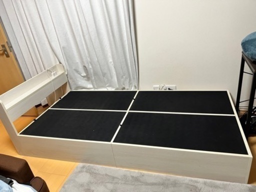 【中古品】ニトリのシングルベッド 非課税】電動シングルベッドフレーム + マットレスセット(ライズ3 3M-F