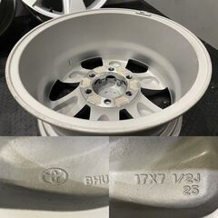 新車外し トヨタ 150系ランクルプラド 後期 純正ホイール 17インチ 4本 7.5J6HPCD139.7+25 ハイエース流用可　(MHA006)の画像