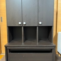 棚　シェルフ　机　収納　黒　ダークブラウン