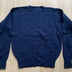 ラルフローレン★POLO RALPH LAUREN クルーネックニット セーター ラムウール100% M ネイビーの画像