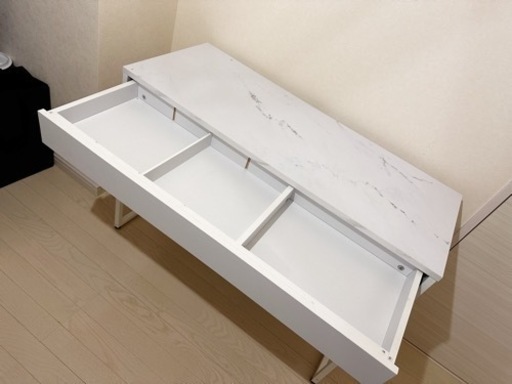 【LOWYA】デスク 大理石家具 大理石柄 マーブル ドレッサーデスク パソコンデスク 学習デスク
