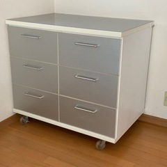 リユース　キッチンカウンター　キャスター作業台　キッチンワゴン　...