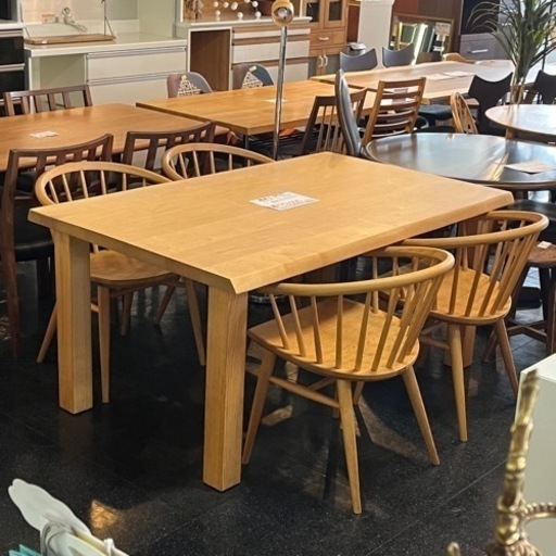 美品　柏木工　ダイニングセット　飛騨の家具　無垢材　メイプル材×オーク材
