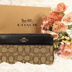 (取引中)美品✨◆COACH◆長財布 シグネチャー柄 コーチ ブランド
