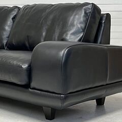 ACTUS 3350(サンサンゴーマル) ソファ　ブラックレザー　ミッドセンチュリーの画像