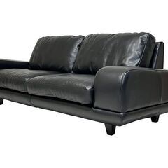 ACTUS 3350(サンサンゴーマル) ソファ　ブラックレザー　ミッドセンチュリーの画像