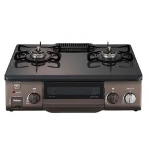 【新品同様‼️】パロマ 2022年製 LP(プロパン)ガス用 ガステーブル 左強火/水無し片面焼きグリル ニュートラルグレー♪