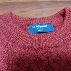 美品 バックナンバー レッド ケーブル編み　ニット セーター ケーブル編みの画像