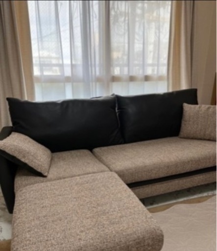 カウチソファ　ベージュ　美品