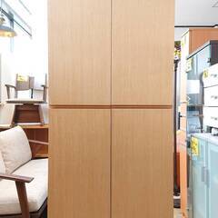 廃番 無印良品/MUJI タモ材 組み合わせて使える木製収納 木製扉付き 大型 キャビネット ハイタイプ 幅80×奥行23×高さ212㎝ 棚板8枚★近隣配送無料 買取帝国 朝霞店 ヤ出