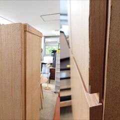 廃番 無印良品/MUJI タモ材 組み合わせて使える木製収納 木製扉付き 大型 キャビネット ハイタイプ 幅80×奥行23×高さ212㎝ 棚板8枚★近隣配送無料 買取帝国 朝霞店 ヤ出