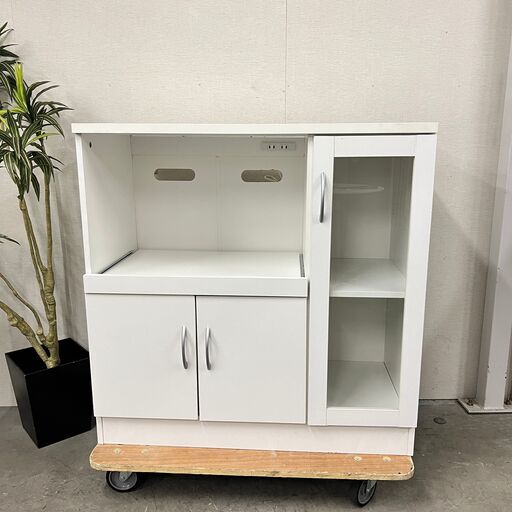  13891   一枚扉キッチンボード　食器棚   ◆大阪市内・東大阪市他 5,000円以上ご購入で無料配達いたします！◆ ※京都・高
