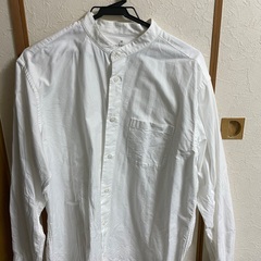 MUJI 洗いざらしオックススタンドカラーシャツ紳士Ｍ・白 