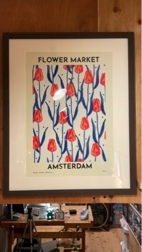【フレーム付】アートポスター ポスター “Flower Market”