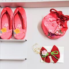 七五三や、お正月、お雛様のお祝いに　3歳女の子用着物セットの画像