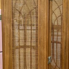 ラタンの3連ついたて（ナチュラル）の画像